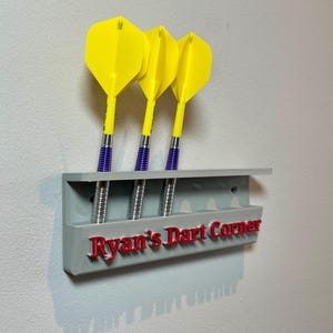 Personalised 6 Dart holder | Wall mounted darts display stand | For 6 darts | Gift for darts player | Gift idea for him | Arrow mount |