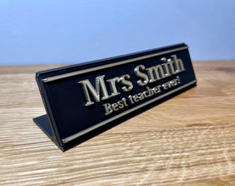 Personalised Best Teacher Ever Sign | Desk display | Perfect Gifts for teacher | Thank you present | Personalised item | Appreciate Gift |