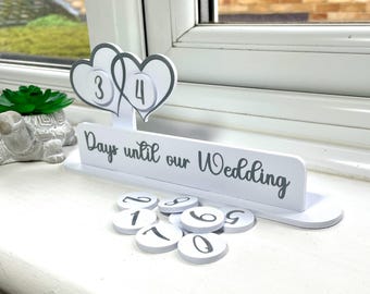 Magnetic “Days until our Wedding” Countdown Sign | Engagement Gift | Wedding Couple | Planning Organising | Present Favour |