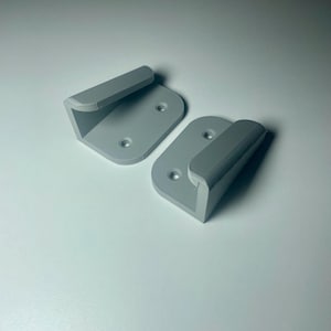 grey mounts shown on a white desk