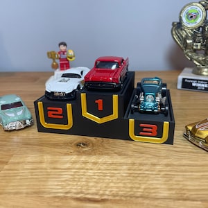 Podium Display Stand Compatible with Hot Wheels Matchbox, Die Cast Car Display, Racing Gift, Car Collector Shelf, Boys Bedroom Decor image 3