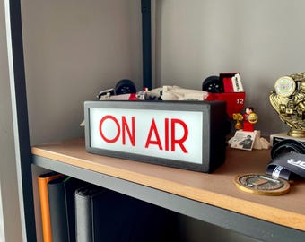 On Air Light Box | Desk Table Lamp, USB Powered LED Sign, Gaming Streamer Light, Podcast Studio Lamp, Home Office Desk Decor