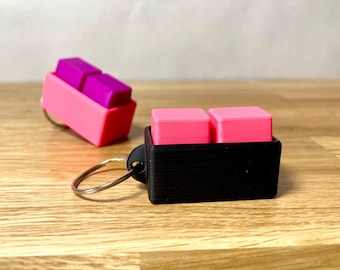 2 Button Keyboard Fidget Clicker | Key Chain Ring Toy | Party Bag Filler | Tactile Gift Present | Kids Anxiety | Child Stress | ADHD |