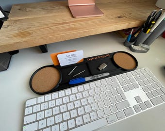 Personalised Desk Organiser, Custom Name Keyboard Tray, Gift for Him, Fathers Day Gift, Office Gift, Pen Tray, Business Card Holder, UK