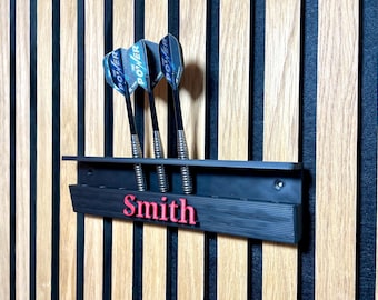 Personalised 9 Dart Holder | Wall mounted darts display stand | Gift for darts player | Gift idea for him | Arrow mount | Bar & Pub Decor |