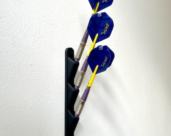 Slim Vertical Wall Mounted Dart Holder | 3 Dart Storage Stand | Gift for Darts Player | Man Cave Decor | Arrow Mount