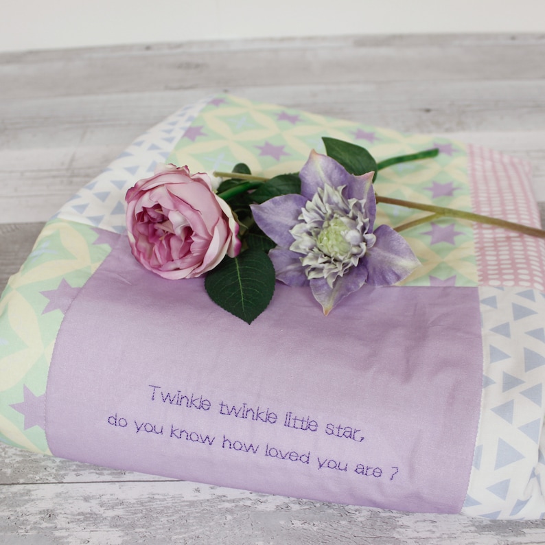 Personalised Embroidered Message Quilt Etsy
