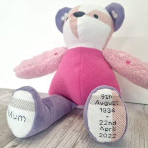 Memory bear made with loved ones clothing.