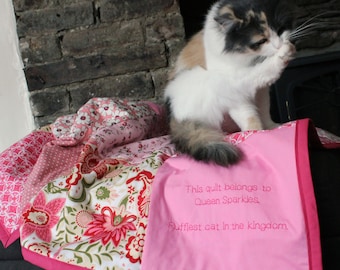 Cat Blanket / pet blanket / pet accessories / kitten blanket / personalised pet blanket / cat bedding