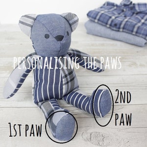 Memory bear made with loved ones clothing.