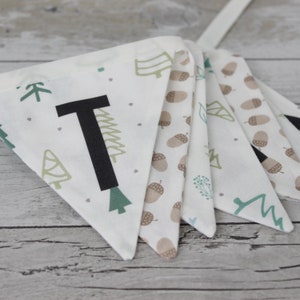 Personalised Woodland Bunting ideal custom name flags for nursery / cottage core decor image 2