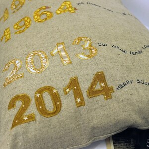 50TH ANNIVERSARY CUSHION 50 years gold / golden wedding personalised handmade gift for parents image 3