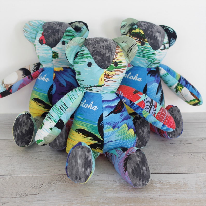 Memory bear made with loved ones clothing.