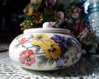 Brilliant Pansy Bouquet! On a Cute Little Ginger Pot