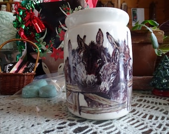 Adorable Donkeys! on your Ceramic Tea Light Tart Burner