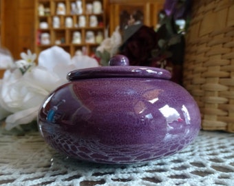 Amethyst Glazed Ceramic Keepsake Box, Ginger Jar, Kilsdale Box