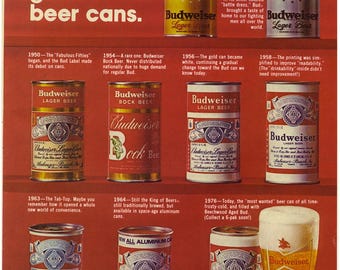 1976 Budweiser Beer "Collector's Guide" Vintage Print Art Beer Ad