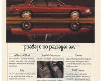 Pubblicità originale d'epoca della Buick LeSabre del 1992 - Pubblicità automobilistica classica della GM