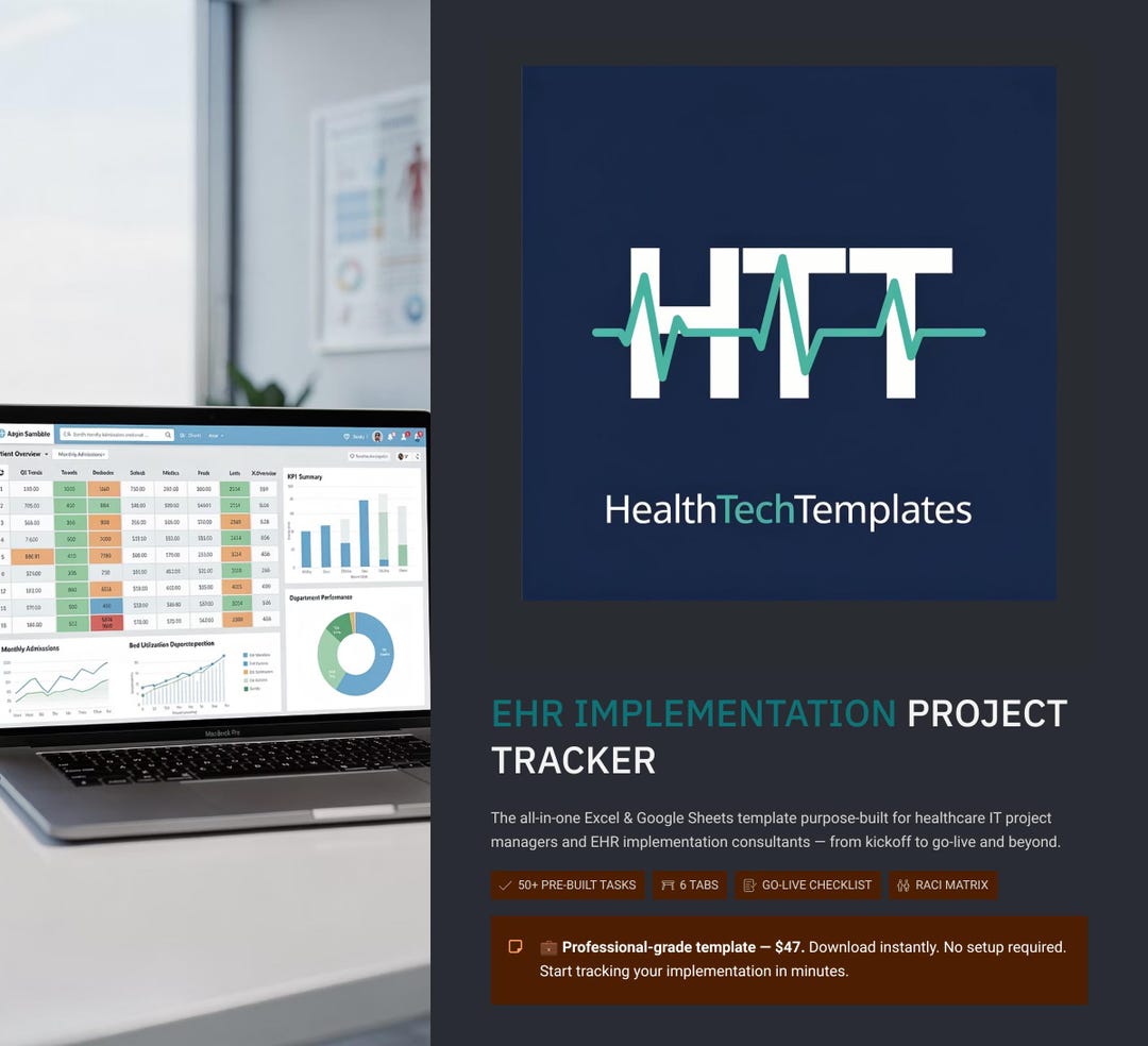 EHR Implementation Project Tracker | Healthcare IT Go-live Checklist ...