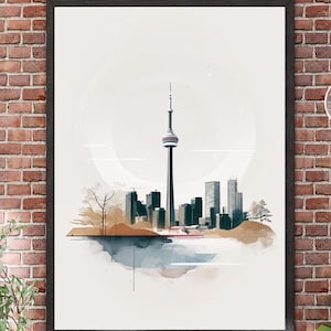 Minimalist Toronto Skyline Wall Art – Digital Download for Modern Decor