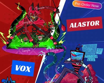 Vox & Alastor Fighting Standees Hazbin Hotel