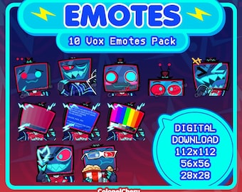Hazbin Hotel Vox Emote Pack (Twitch/Discord/Youtube)