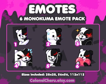 Danganronpa Monokuma Emote Pack (Twitch, Discord, Youtube)
