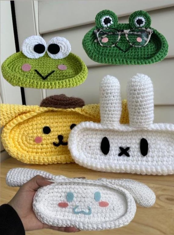 Cute Crochet Glasses Holder – Miffy, Frog, Pompompurin