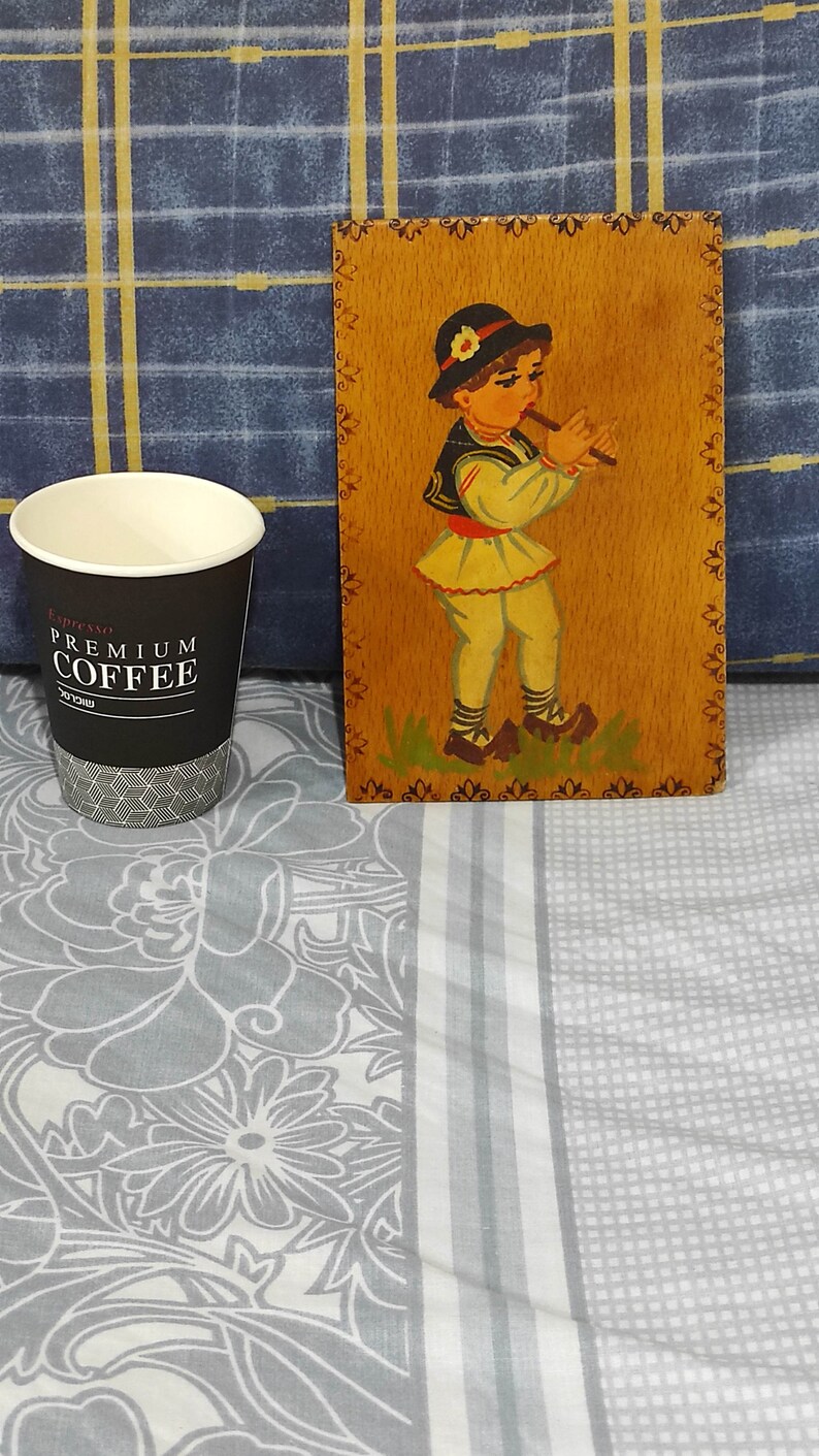 Antique Vintage Original Wood Painting Folk Art Child Playing - Etsy
