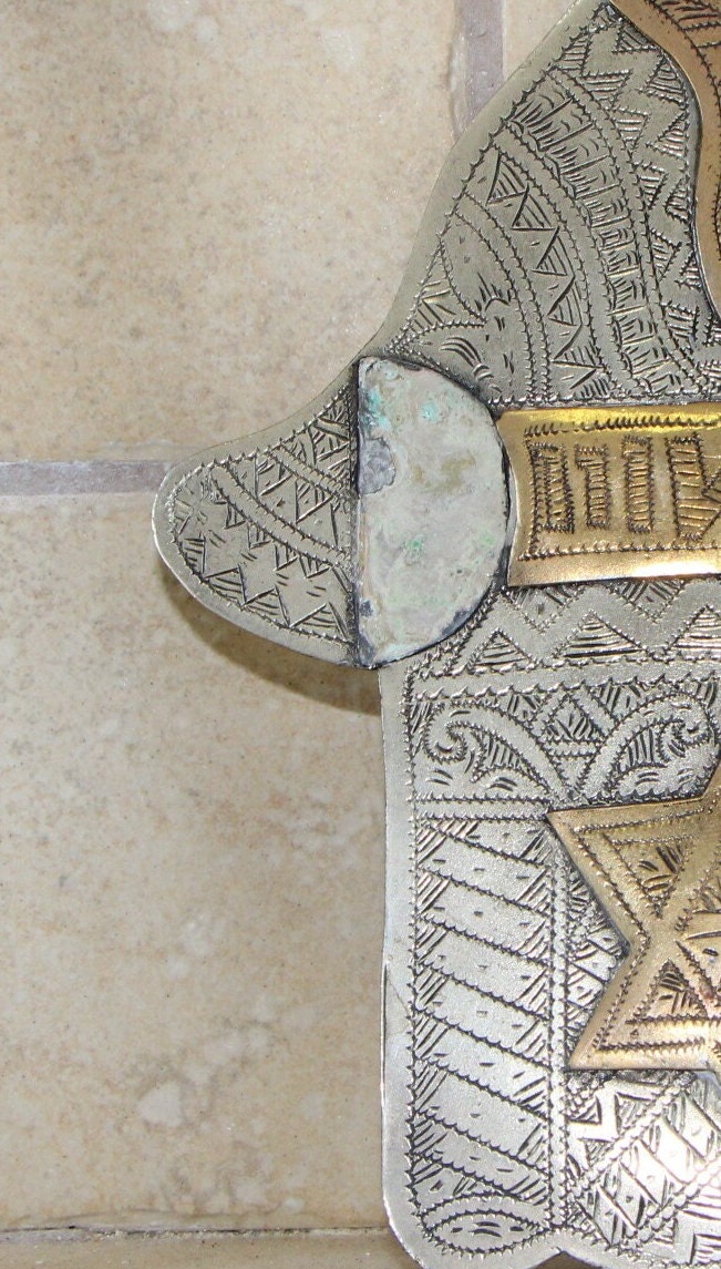 Antique Silver Plate Hamsa Amulet: Moroccan Judaica Wall Hanging - Etsy