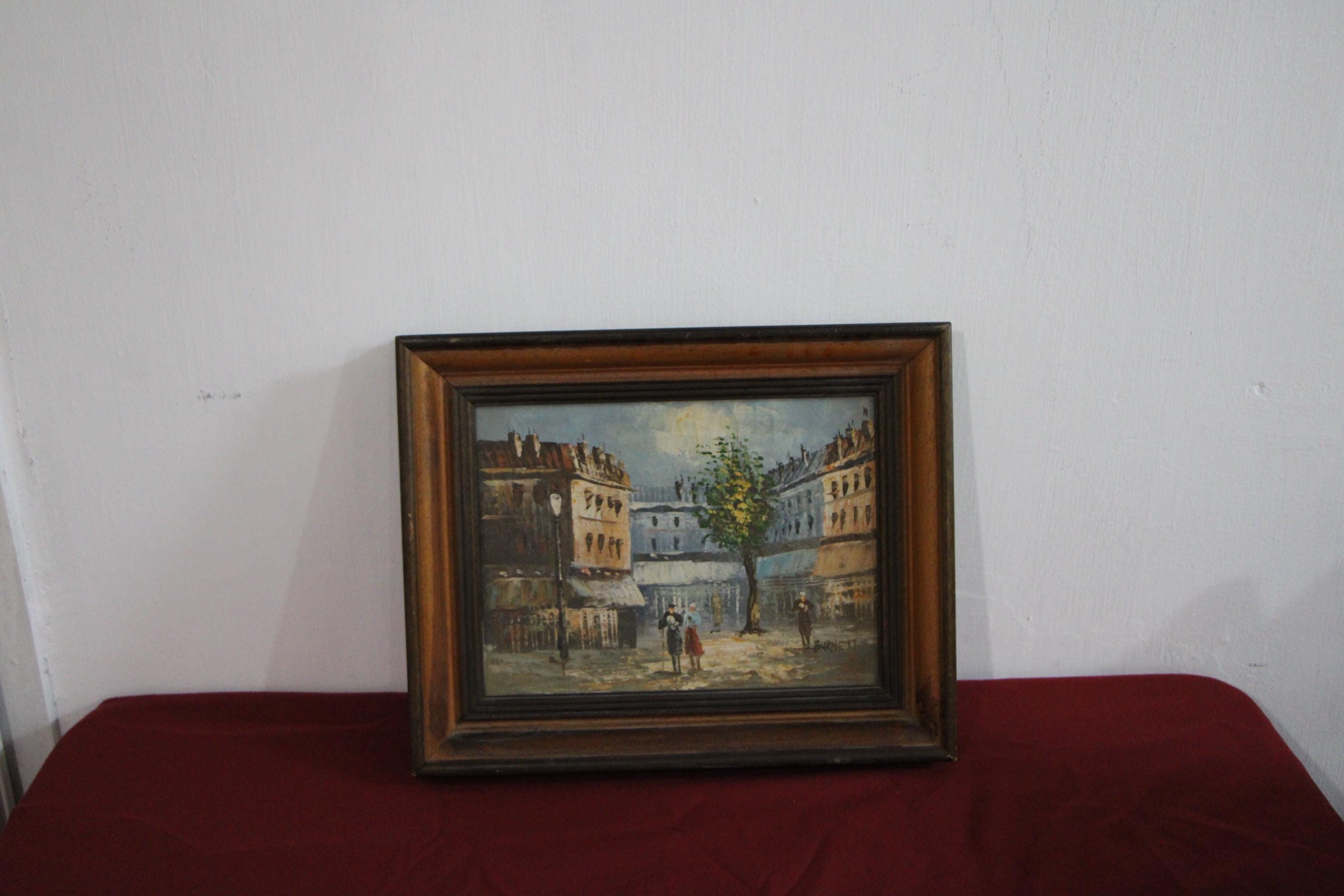 Original 1940s Paris Oil on Canvas Painting by Caroline C. Burnett ...