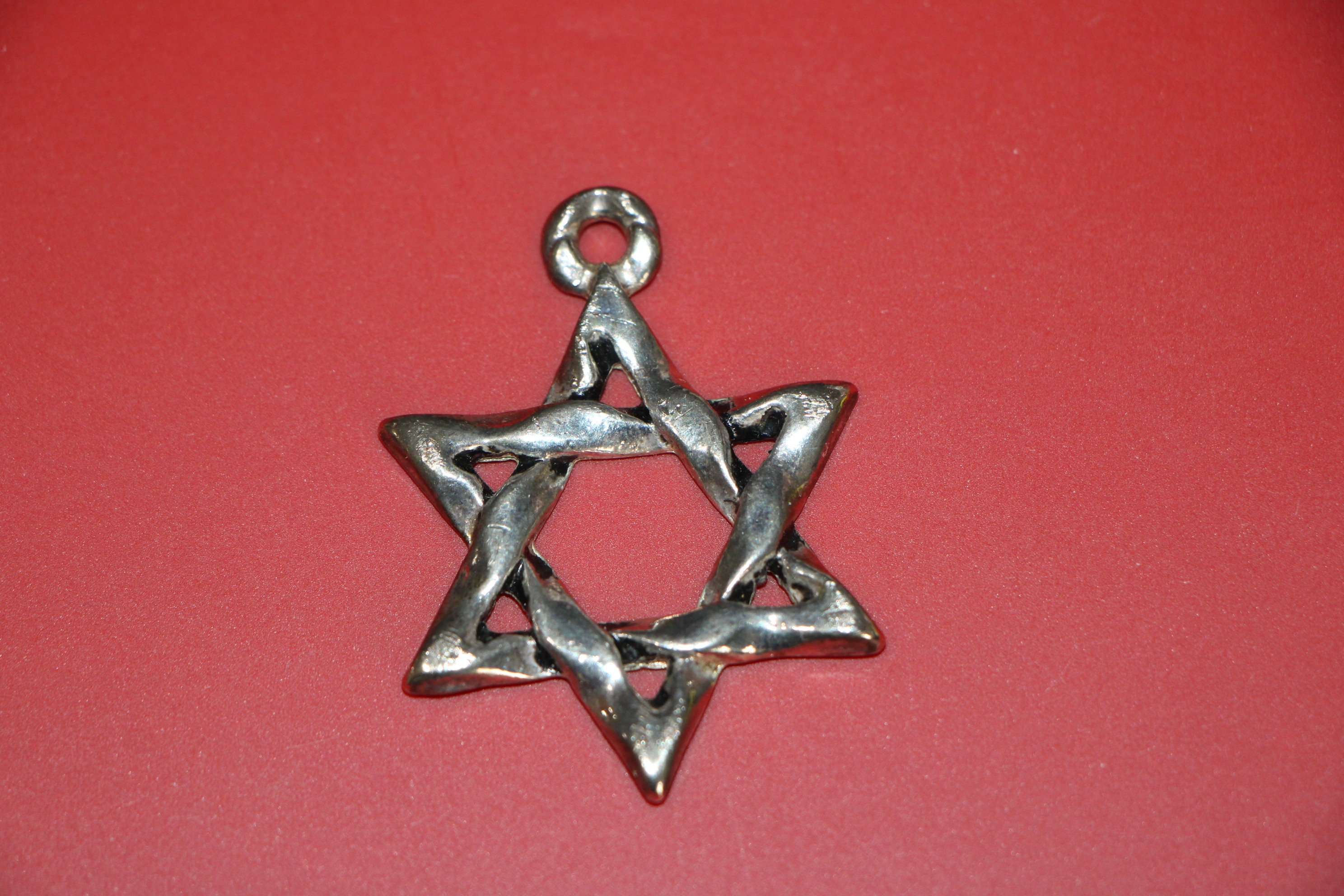 Judaica Vintage Silver Plated Star of David Kabala Pendant 50x40 Mm ...
