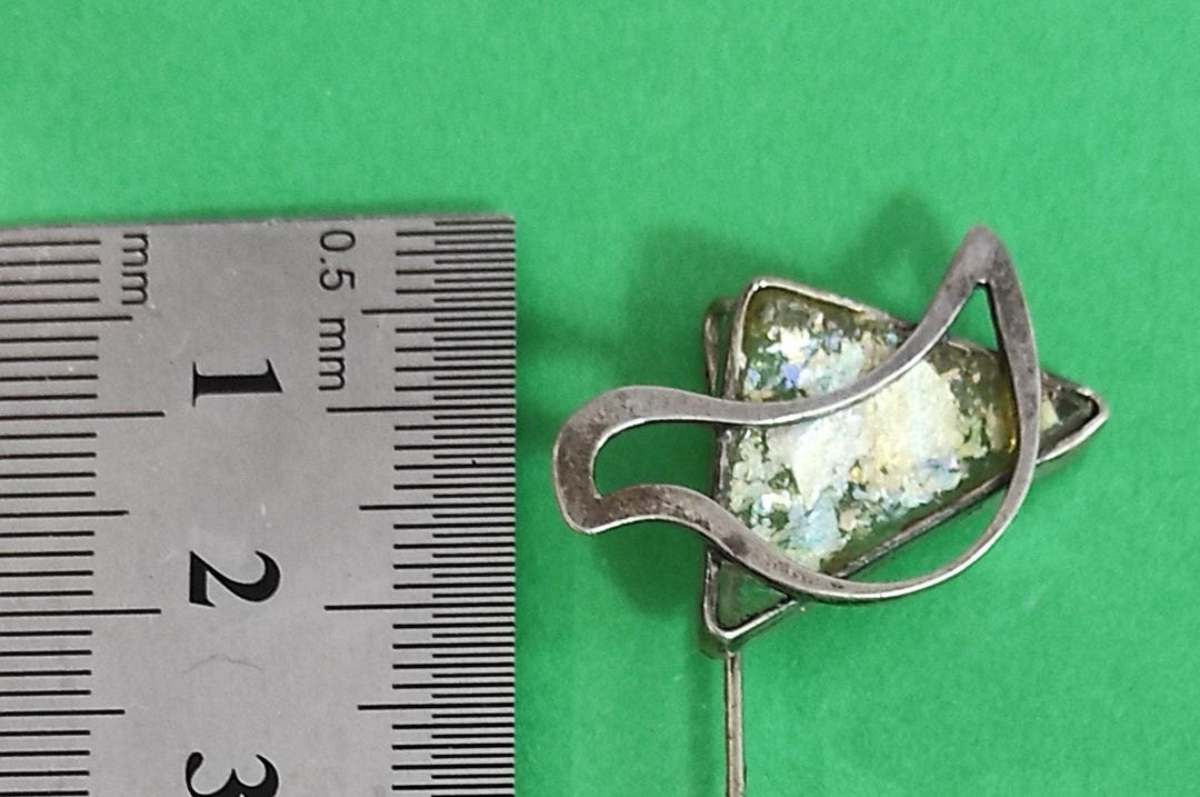 Vintage Sterling Silver Stick Pin Hat Pin Roman Glass Israel Handmade ...