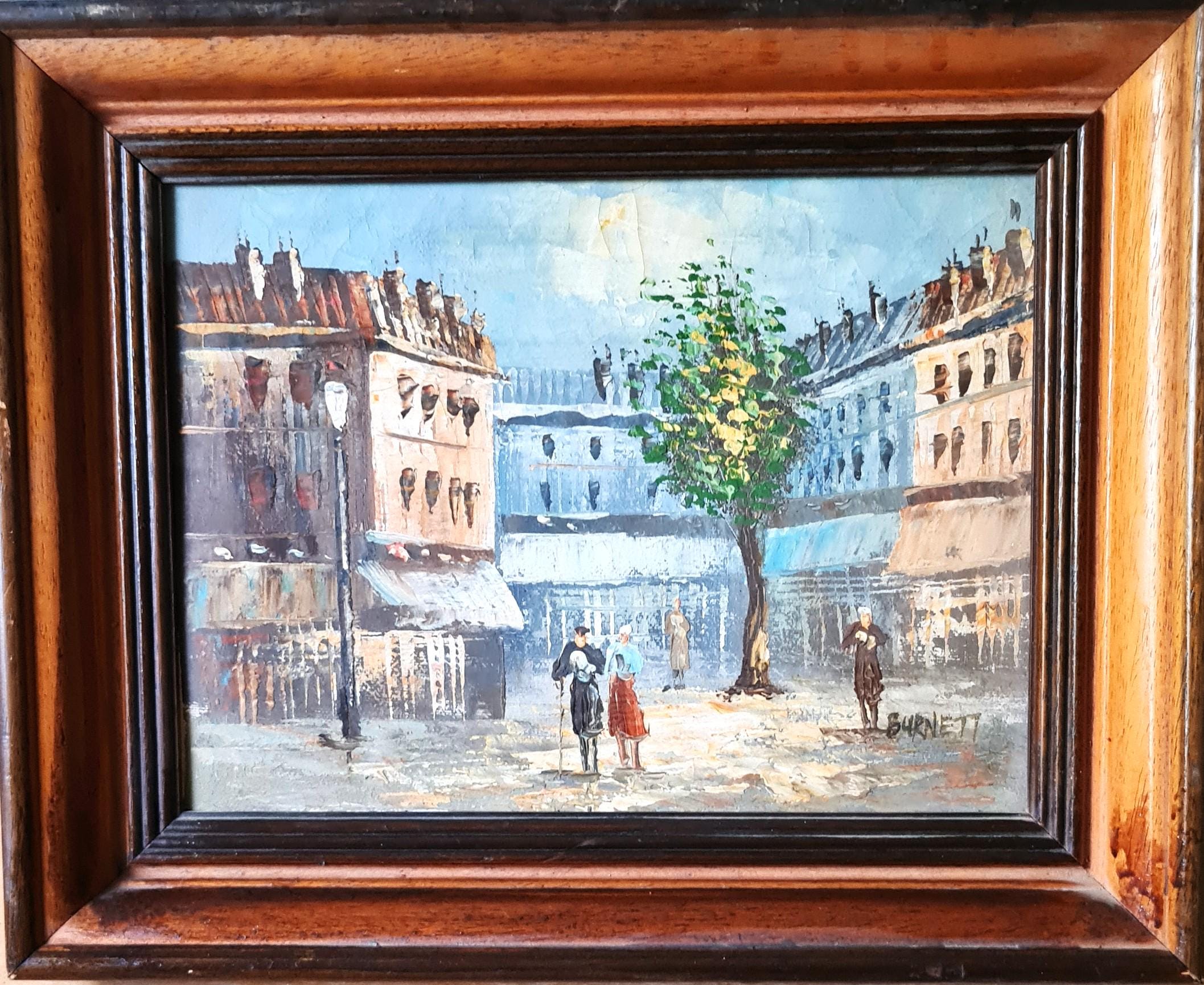 1940s Original Oil Painting on Canvas signed CAROLINE C. BURNETT (British-Amer, 1877-1950) Paris (art304) modern contemporary art