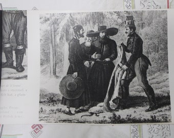 Antique print lithograph Judaica Middle East on thick paper 19TH 18TH (SG272)