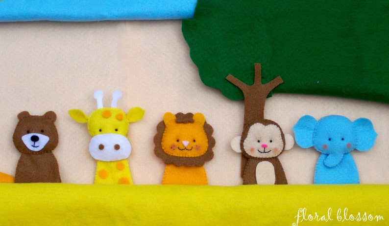 Digital Pattern: Zoo Friends 01 Felt Finger Puppets image 4