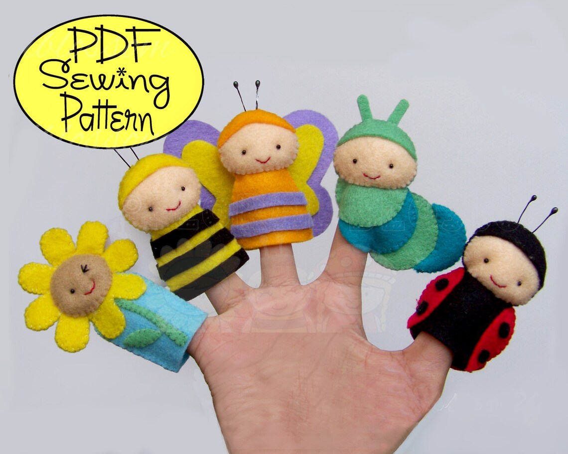 Digital Pattern: Garden Friends Felt Finger Puppets - Etsy