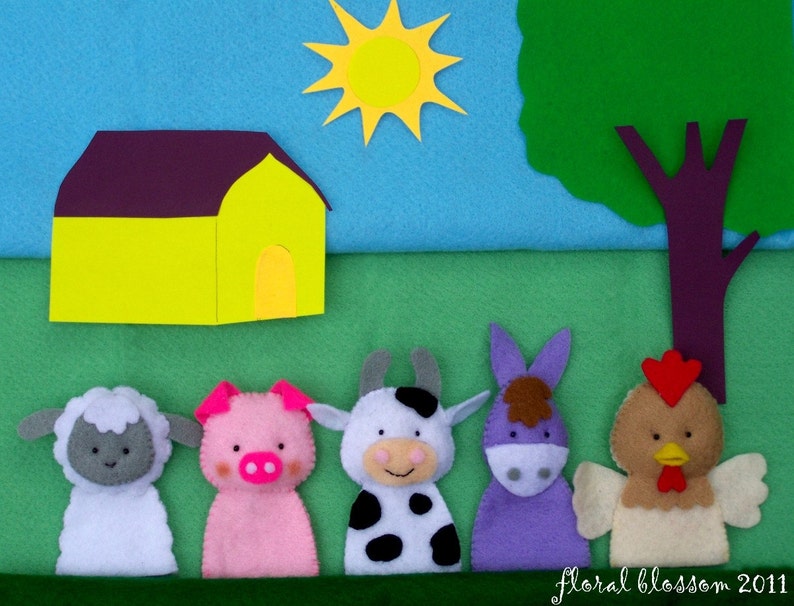 Digital Pattern: Farm Friends Felt Finger Puppets image 4