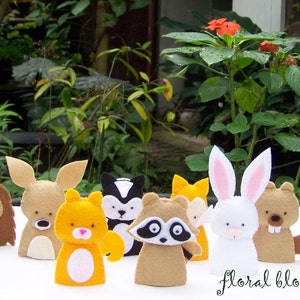 Digital Pattern: Woodland Creatures 01 Felt Finger Puppets image 5