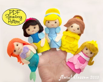 Digital Pattern: Princess Felt Finger Puppets