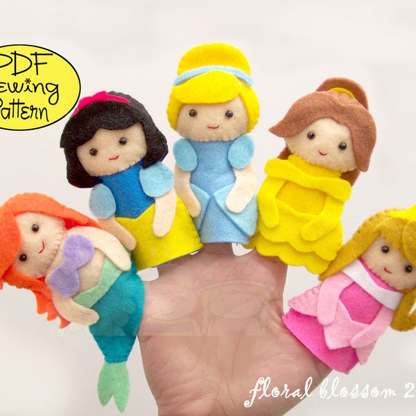 Digital Pattern: Princess Felt Finger Puppets