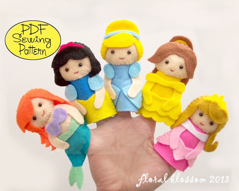 Digital Pattern: Princess Felt Finger Puppets - Etsy