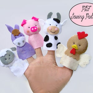 Digital Pattern: Farm Friends Felt Finger Puppets