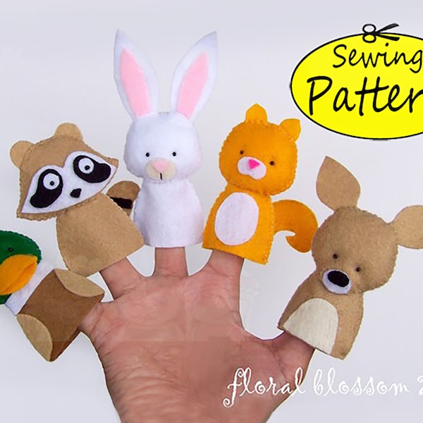 Modello digitale: Creature del bosco 02 Burattini da dito in feltro