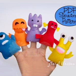 Digital Pattern: Little Monsters Felt Finger Puppets