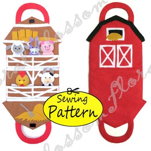 Digital Pattern: Barn Felt Finger Puppets Storage