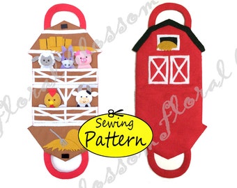 Digital Pattern: Barn Felt Finger Puppets Storage