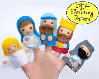 Digital Pattern: Nativity Finger Puppets