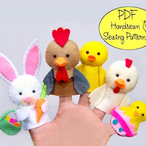 Digital Pattern: Easter Friends Felt Finger Puppets