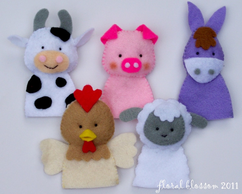 Digital Pattern: Farm Friends Felt Finger Puppets image 2